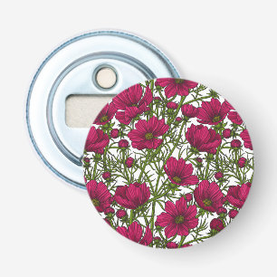 Pink Cosmos flowers Bottle Opener