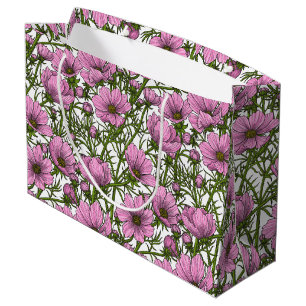 Pink Cosmos flowers Large Gift Bag