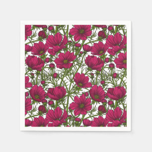 Pink Cosmos flowers Napkin