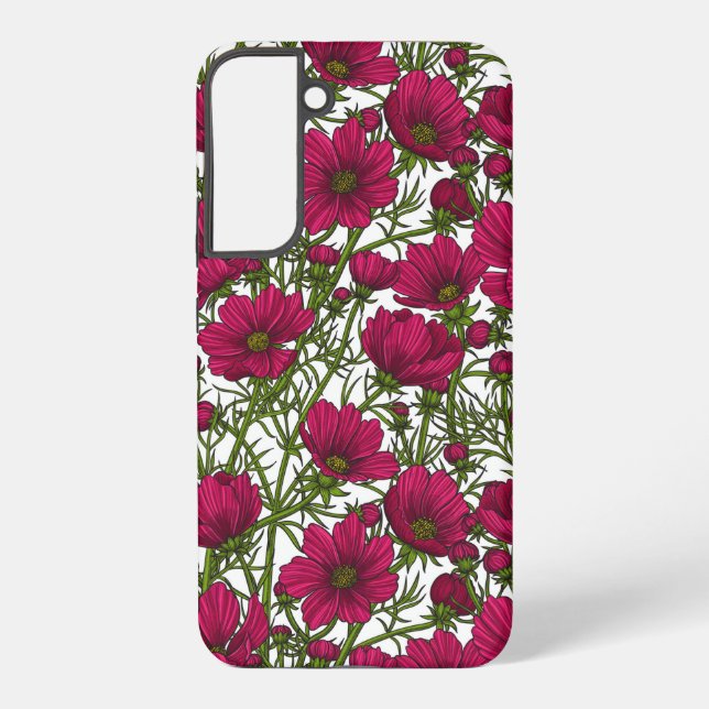 Pink Cosmos flowers Samsung Galaxy S22+ Case (Back)