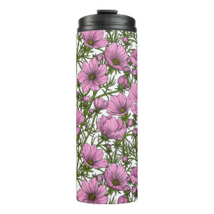 Pink Cosmos flowers Thermal Tumbler