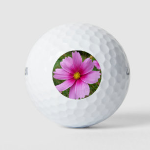 Pink Cosmos Flowers Wildflower Golf Balls