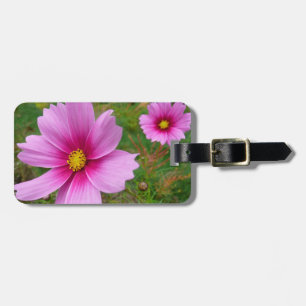 Pink Cosmos Flowers Wildflower Luggage Tag