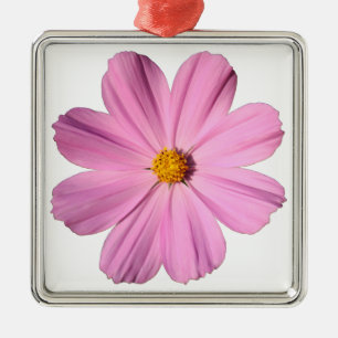 Pink Cosmos Metal Ornament