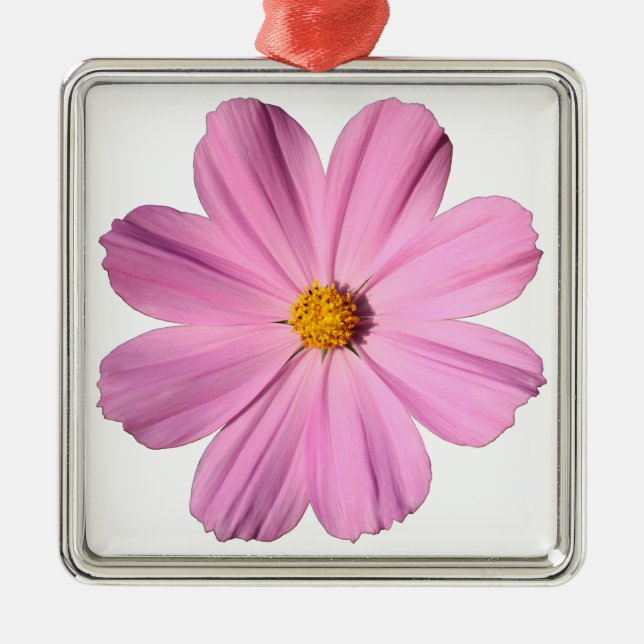 Pink Cosmos Metal Ornament (Front)