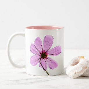 Pink Cosmos PNG Two-Tone Coffee Mug