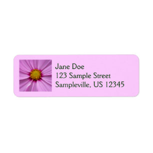 Pink Cosmos Wildflower Floral Return Address Label