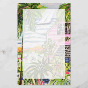 Pink Cottage by the Bay I Stationery