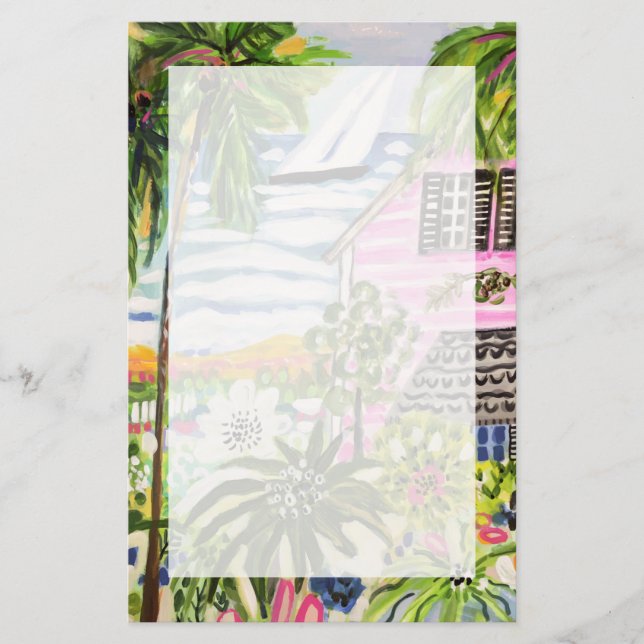 Pink Cottage by the Bay I Stationery (Front)