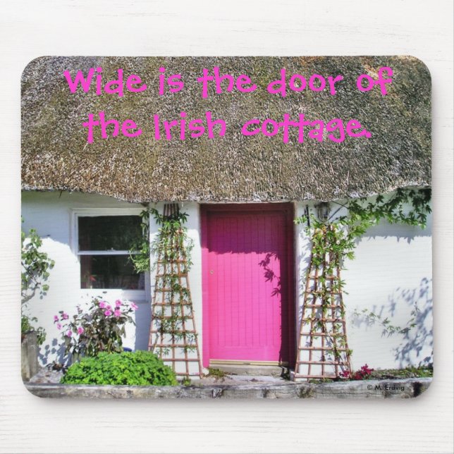 Pink Cottage Door Mousepad (Front)