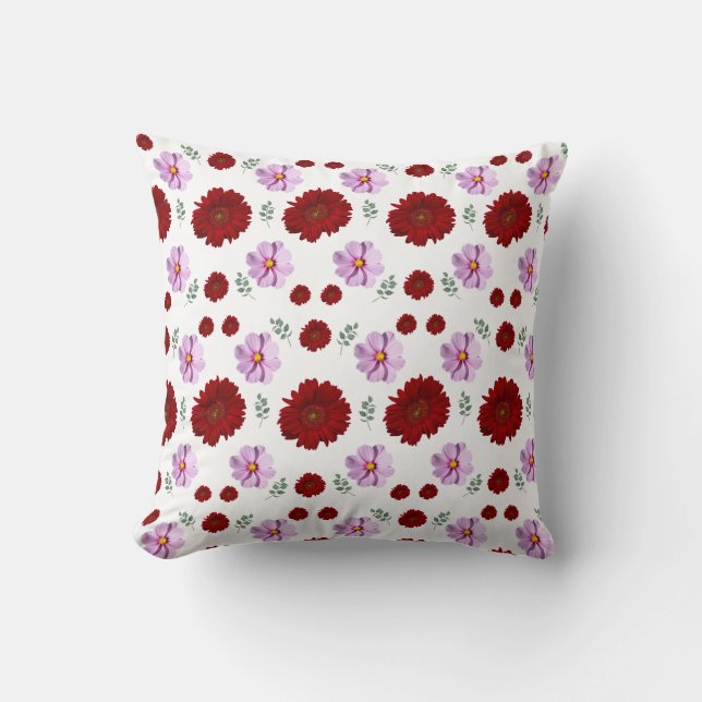 pink Cottage Floral Cushion (Front)
