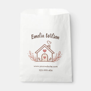 Pink Cottage Home Bakery Favour Bag