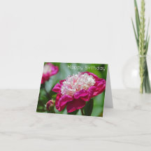 Pink Cottage Peony Flower Happy Birthday