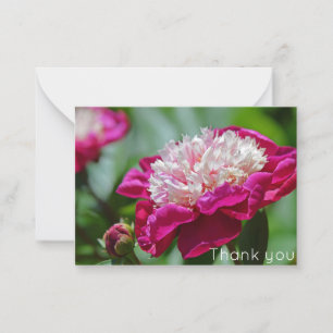 Pink Cottage Peony Flower Thank you Card