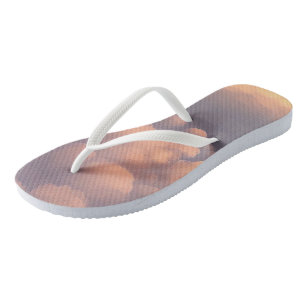 Pink Cotton Ball Clouds Thongs