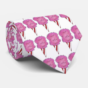 Pink Cotton Candy Floss Spun Sugar Carnival Tie