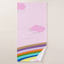 pink cotton candy skies with rainbow