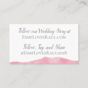 Pink Cotton Candy Watercolor Wedding Info Card
