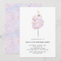 Pink Cotton Candy with Gold Sparkle Birthday Party