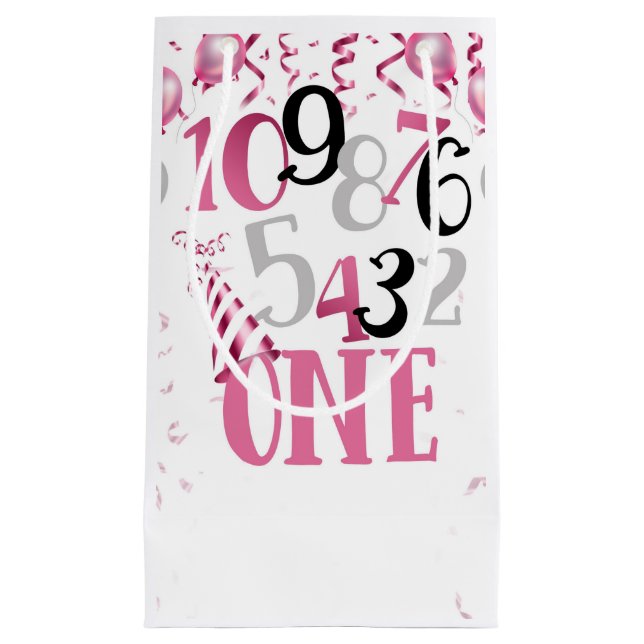 Pink Countdown to One Gift bag (Front)