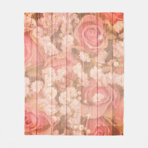 Pink Country chic design Fleece Blanket