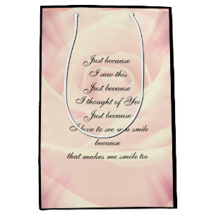Pink Country Chic Poem design Medium Gift Bag