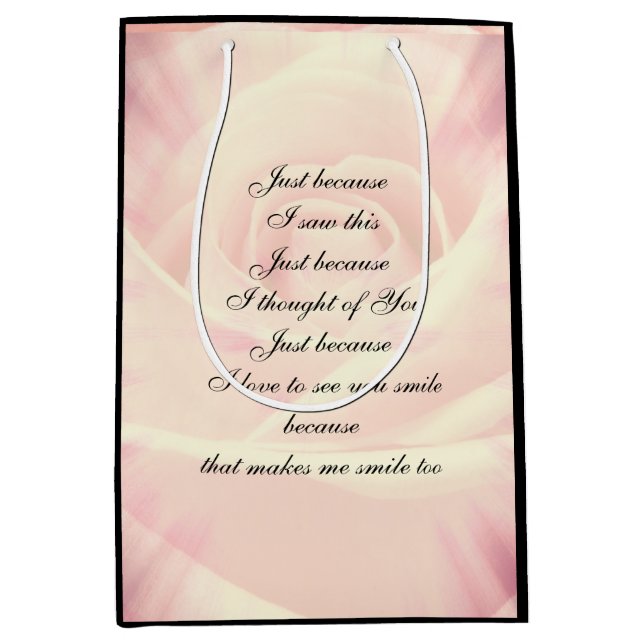 Pink Country Chic Poem design Medium Gift Bag (Front)