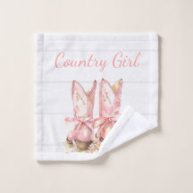 Pink Country Cowgirl Wash Cloth