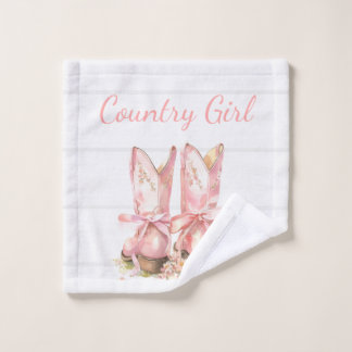 Pink Country Cowgirl Wash Cloth