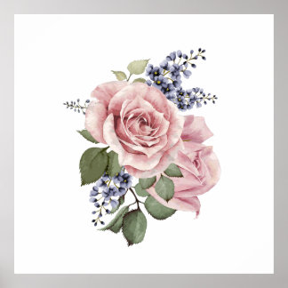 Pink Country Rose Poster