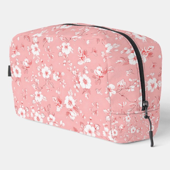 Pink Country style floral pattern Dopp Kit (Right Corner)