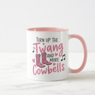 Pink Country Western Music With Girly Cowboy Boots Mug