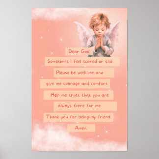 Pink Courage Child Prayer Poster