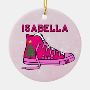 Pink Court Shoe Personalised Ceramic Ornament