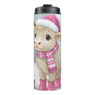 Pink Cow Christmas Tumblr – Cute Holiday Gift Thermal Tumbler