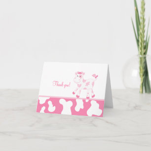 Pink Cow Folded Thank you notes