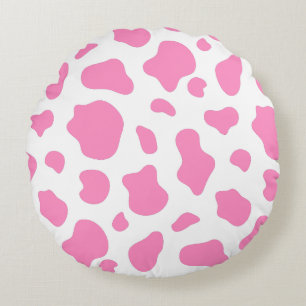 Pink Cow Print Decorative Pillow