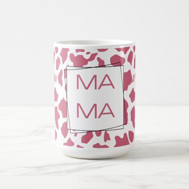 Pink Cow Print “MAMA” Coffee Mug (Center)