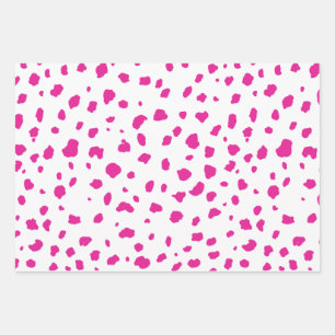 pink cow print pastel wrapping paper sheet