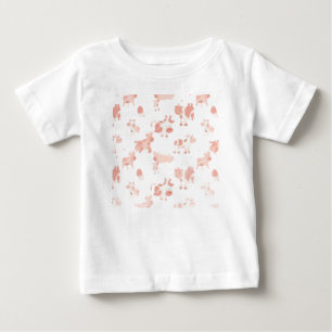 Pink Cow Print Pattern Cute Pastel Animal Print Baby T-Shirt