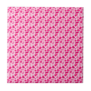 Pink Cow Print Pattern Farmer Gifts Farm Animals Ceramic Tile