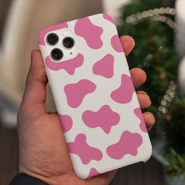 pink cow print Phone Case (pink cow print iPhone Case)