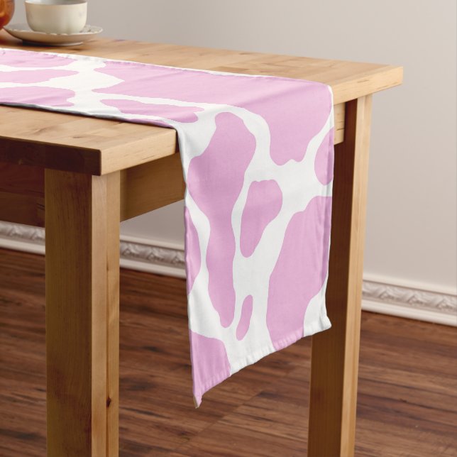 Pink Cow Print Short Table Runner (In Situ)