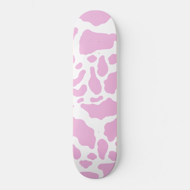 Pink Cow Print Skateboard (Front)
