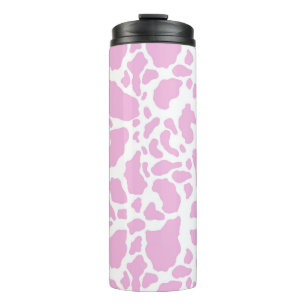 Pink Cow Print Thermal Tumbler
