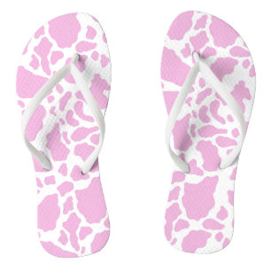 Pink Cow Print Thongs