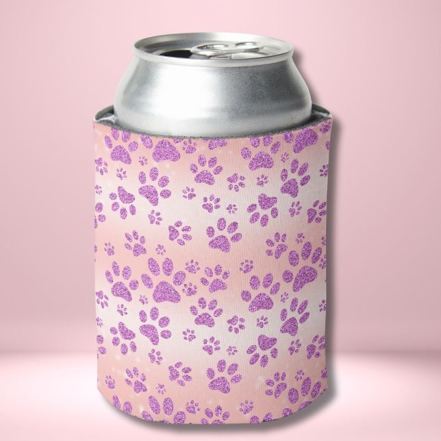 Pink Cow Spots Animal Print Can Cooler (Creator Uploaded)