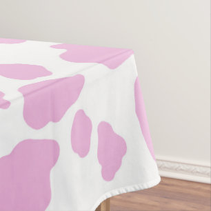 Pink Cow Spots Animal Print Pattern Tablecloth