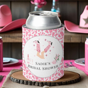 Pink Cowboy Boots & Bubbly Bridal Shower Shower Can Cooler