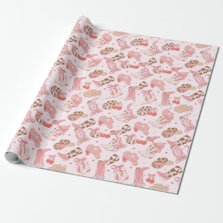Pink Cowboy Boots Wrapping Paper